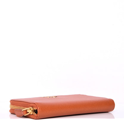 Prada Saffiano Zip Around Wallet Papaya 4 of 8