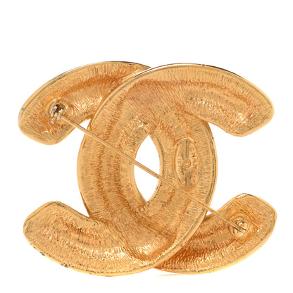 Chanel Metal Quilted Large CC Brooch Gold 3 of 4