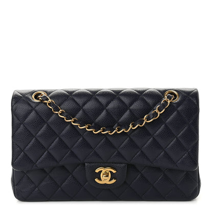 Chanel Caviar Quilted Medium Double Flap Navy 1 of 10
