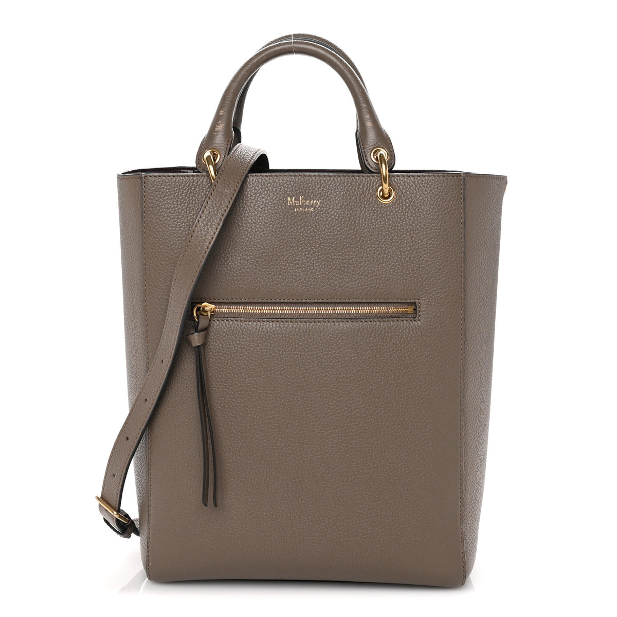 Classic Grain Calfskin Small Bayswater Taupe