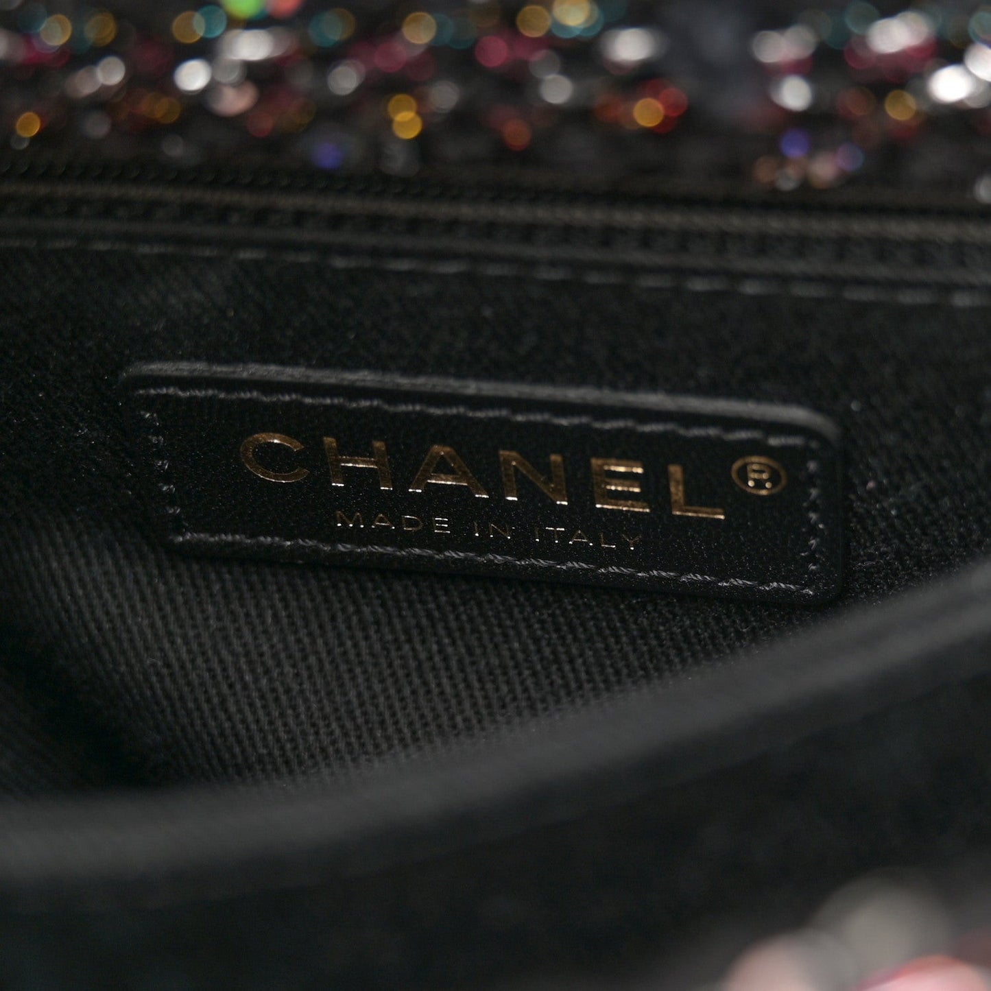 Tweed Sequin Mini Coco Handle Flap Black
