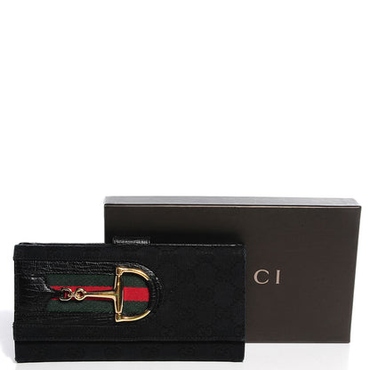 Gucci Monogram Hasler Continental Wallet Black 5 of 9