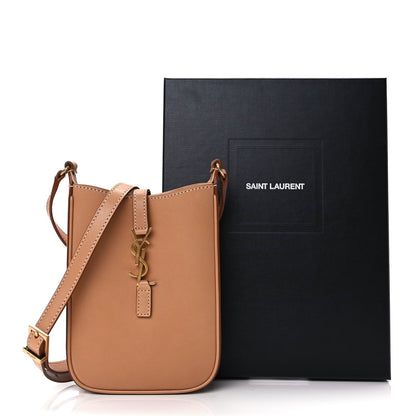 Saint Laurent Smooth Calfskin Le 5 A 7 Vertical Hobo Brown Gold 2 of 10
