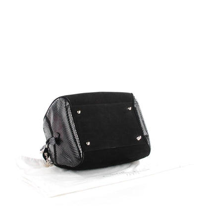 Christian Dior Python Suede Gambler Dice Bowler Black 4 of 8