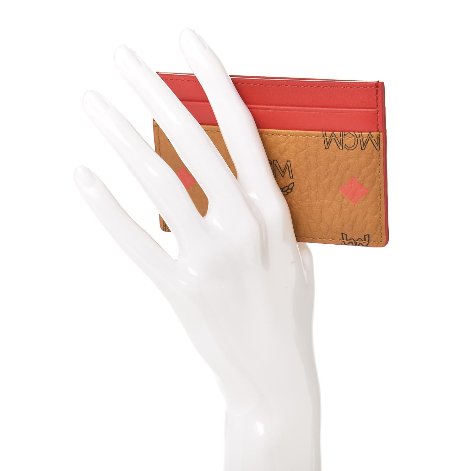 MCM Skyoptic Visetos Spectrum Diamond Card Case Cognac 2 of 6