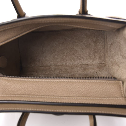 Celine Drummed Calfskin Nano Luggage Dune 5 of 12