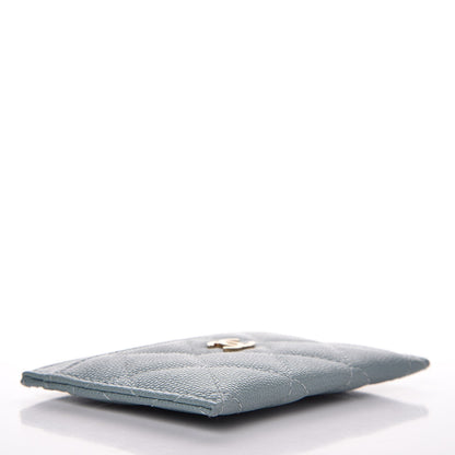 Chanel Iridescent Caviar Quilted Card Holder Light Blue 4 of 9