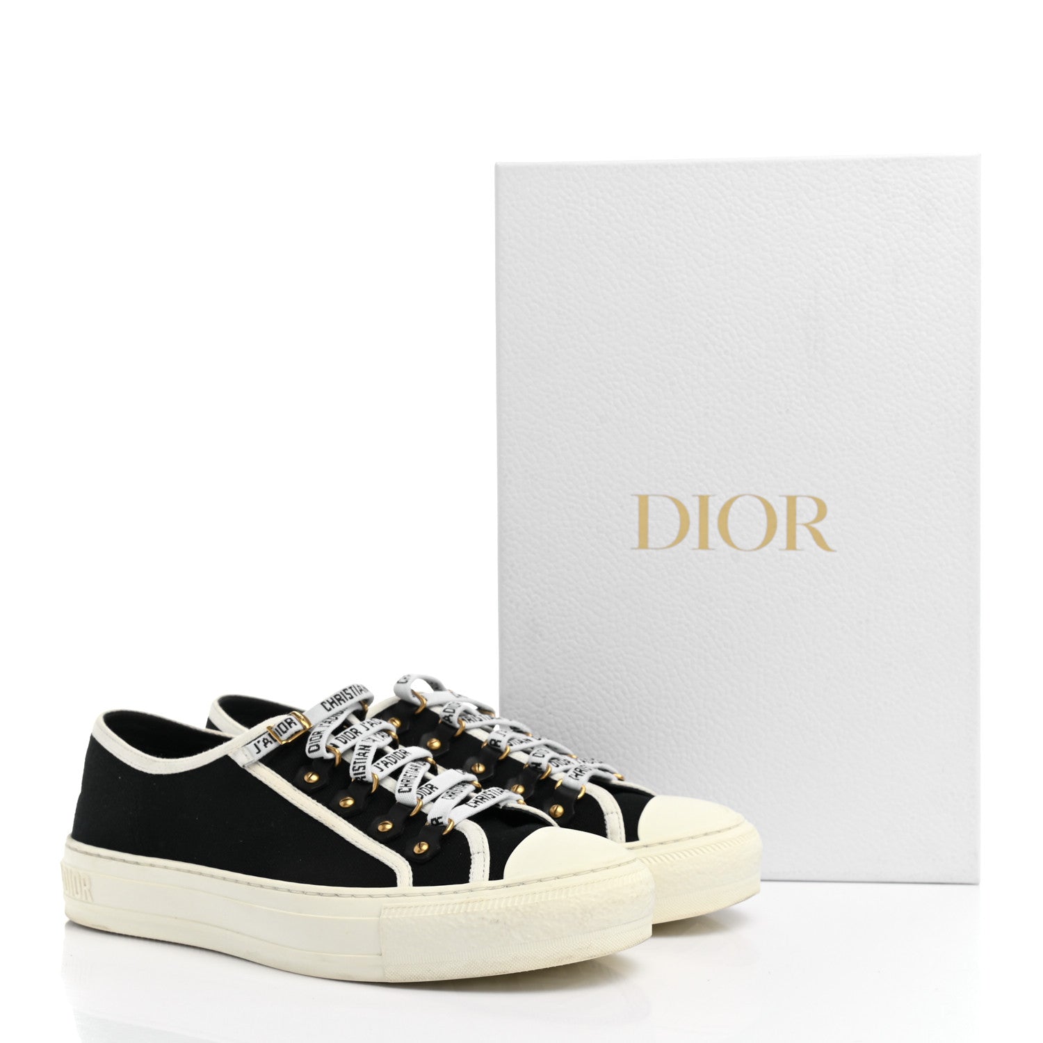 Christian Dior Canvas Walk'N'Dior Low Top Sneakers 39 Black 9 of 9