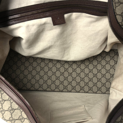 Gucci GG Supreme Monogram Textured Dollar Calfskin Web Medium Ophidia Carry-On Duffle Bag Beige Ebony New Acero 4 of 9