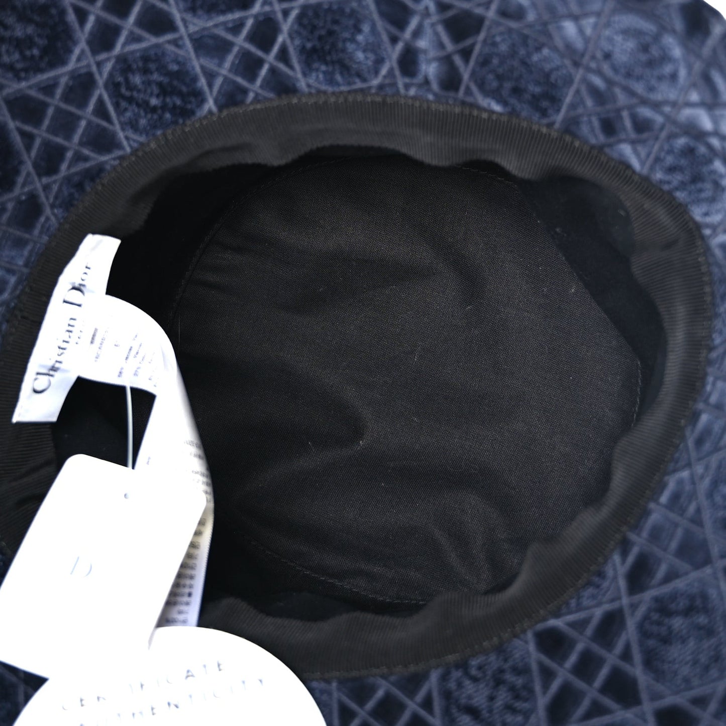 Velvet Cannage Bob Bucket Hat 57 Blue