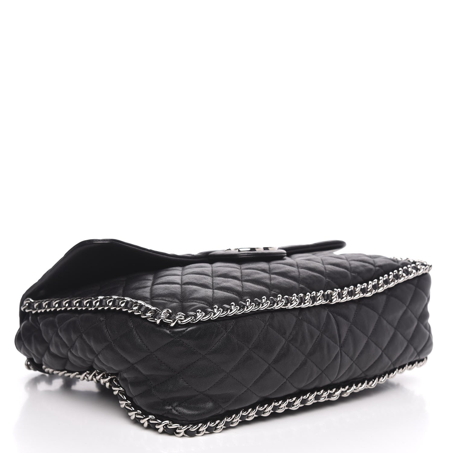 Chanel Washed Lambskin Quilted Maxi Chain Around Flap Black 4 of 11