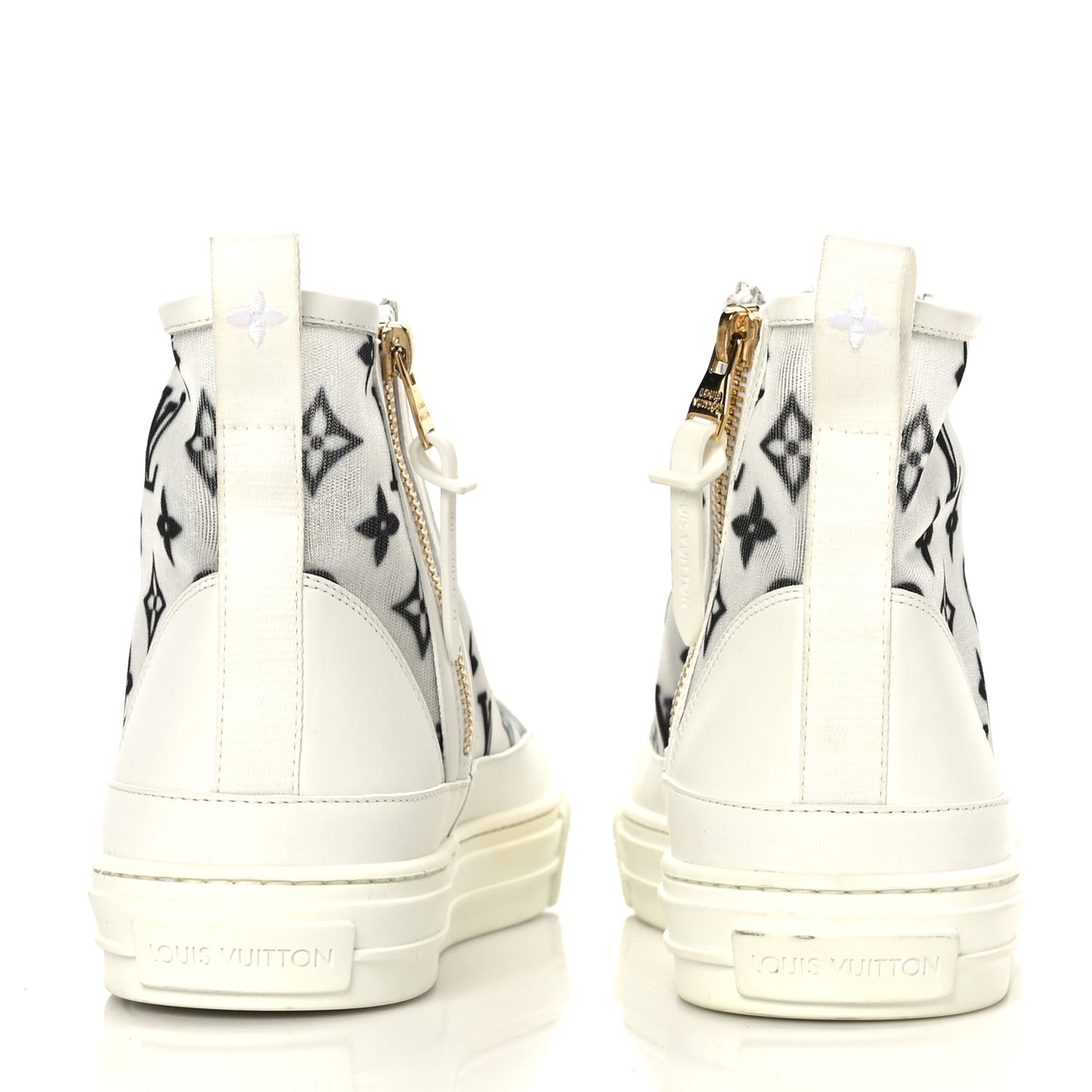 Technical Fabric Calfskin Monogram Printed Stellar Sneaker Boots 41 Blue