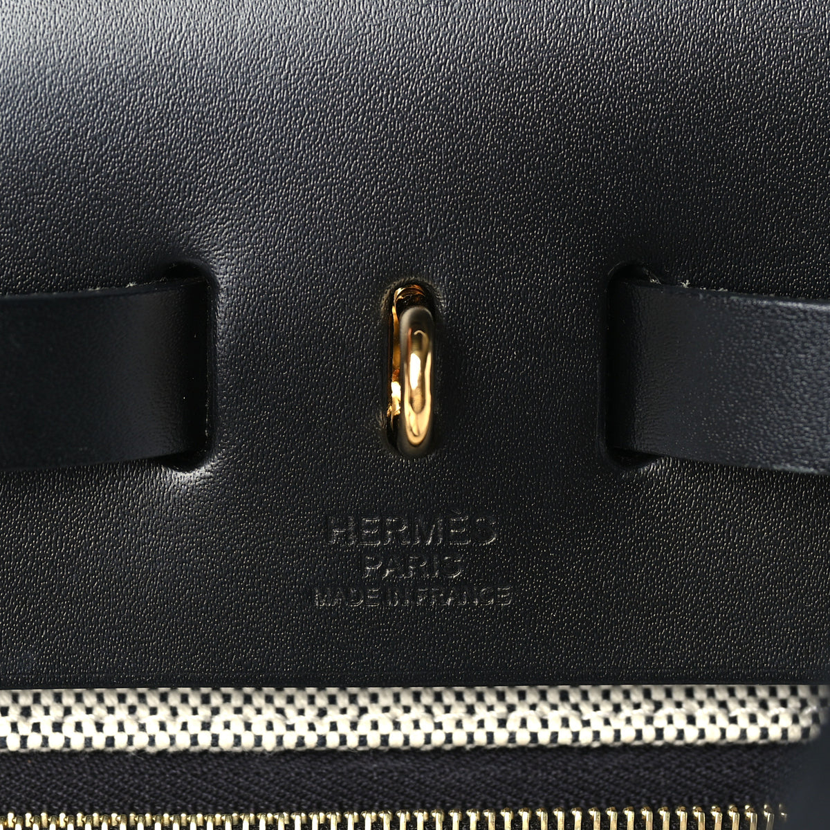 Hermes Toile H Berline Vache Hunter Herbag Zip PM  Black Bleu Nuit 10 of 16