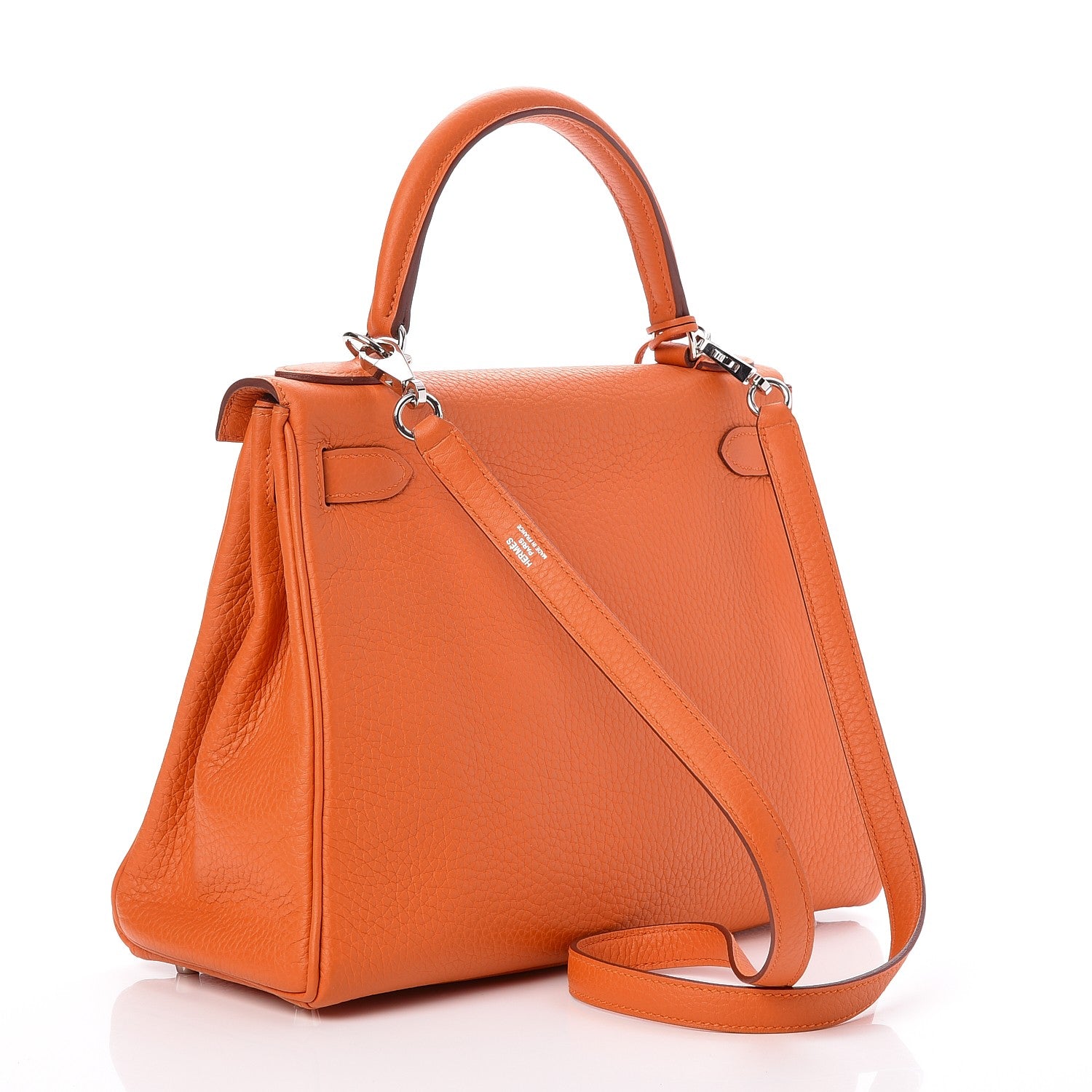 Hermes Taurillon Clemence Kelly Retourne 28 Orange 3 of 35