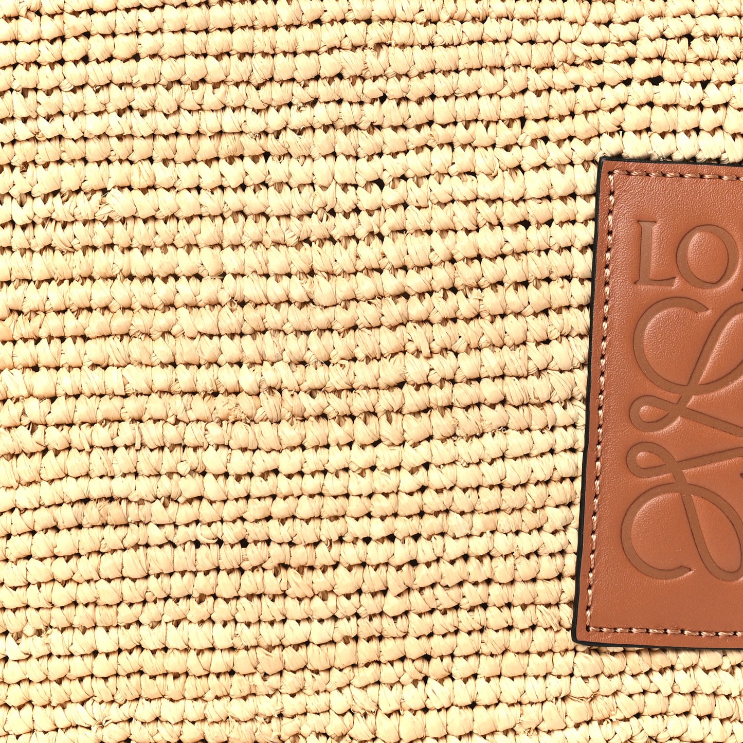Calfskin Raffia Slit Pochette Bag Natural Tan