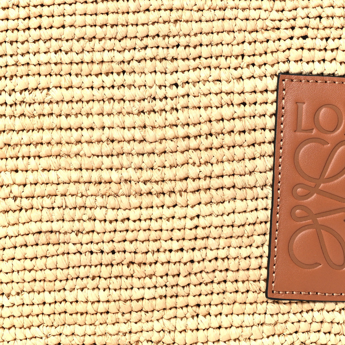 Loewe Calfskin Raffia Slit Pochette Bag Natural Tan 6 of 8