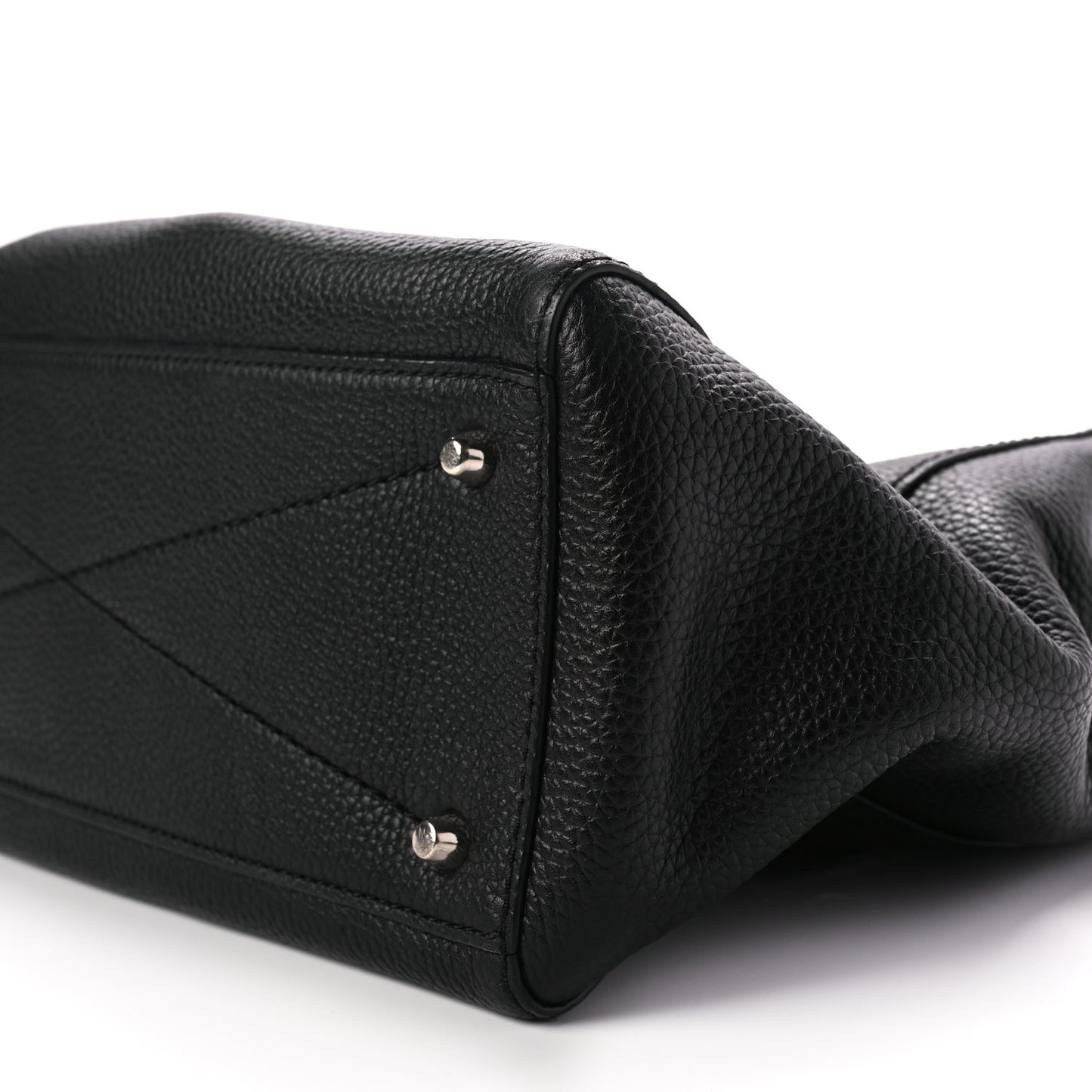 Grained Calfskin Satchel Bag Black