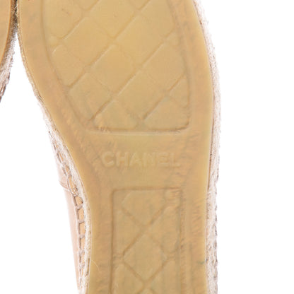 Chanel Lambskin CC Espadrilles 39 Beige Black 7 of 10