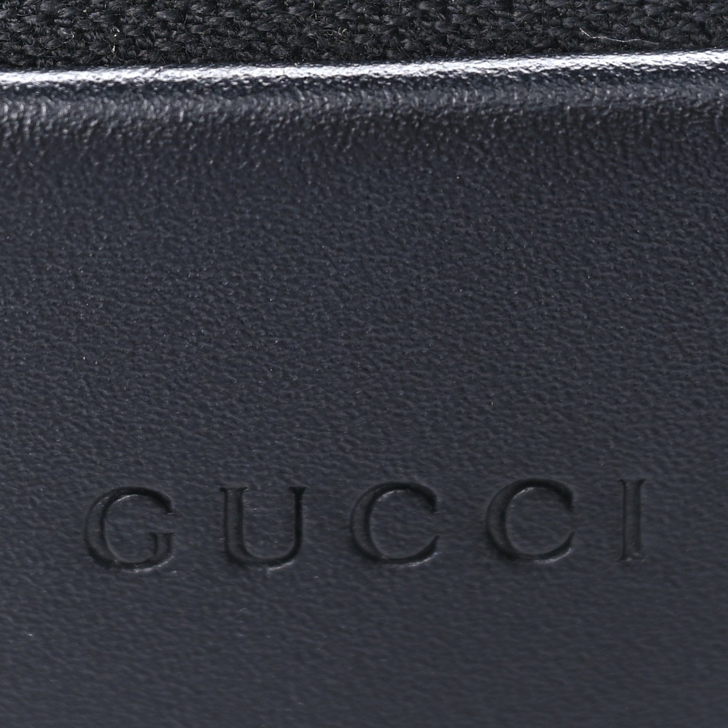 Gucci GG Supreme Monogram Zip Wristlet Pouch Beige Black 5 of 7