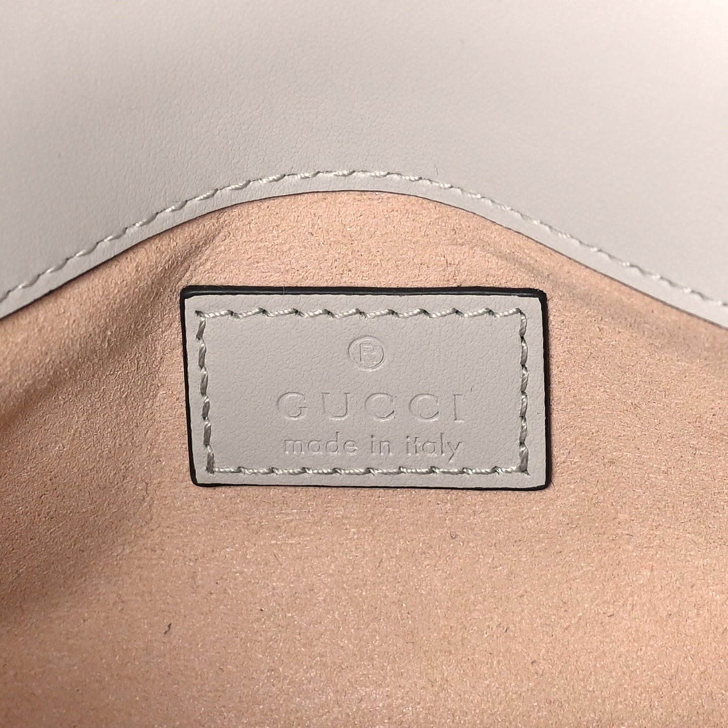 Calfskin Matelasse Super Mini GG Marmont Shoulder Bag Grey