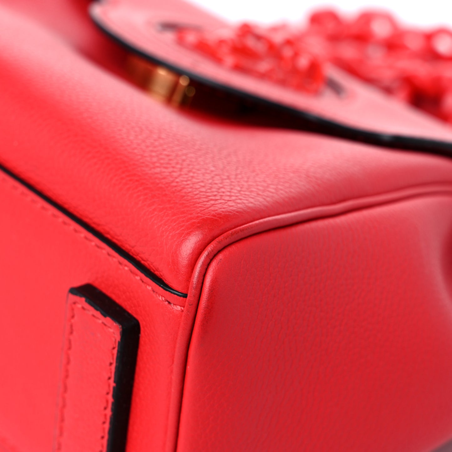 Grained Calfskin Medium La Medusa Bag Red