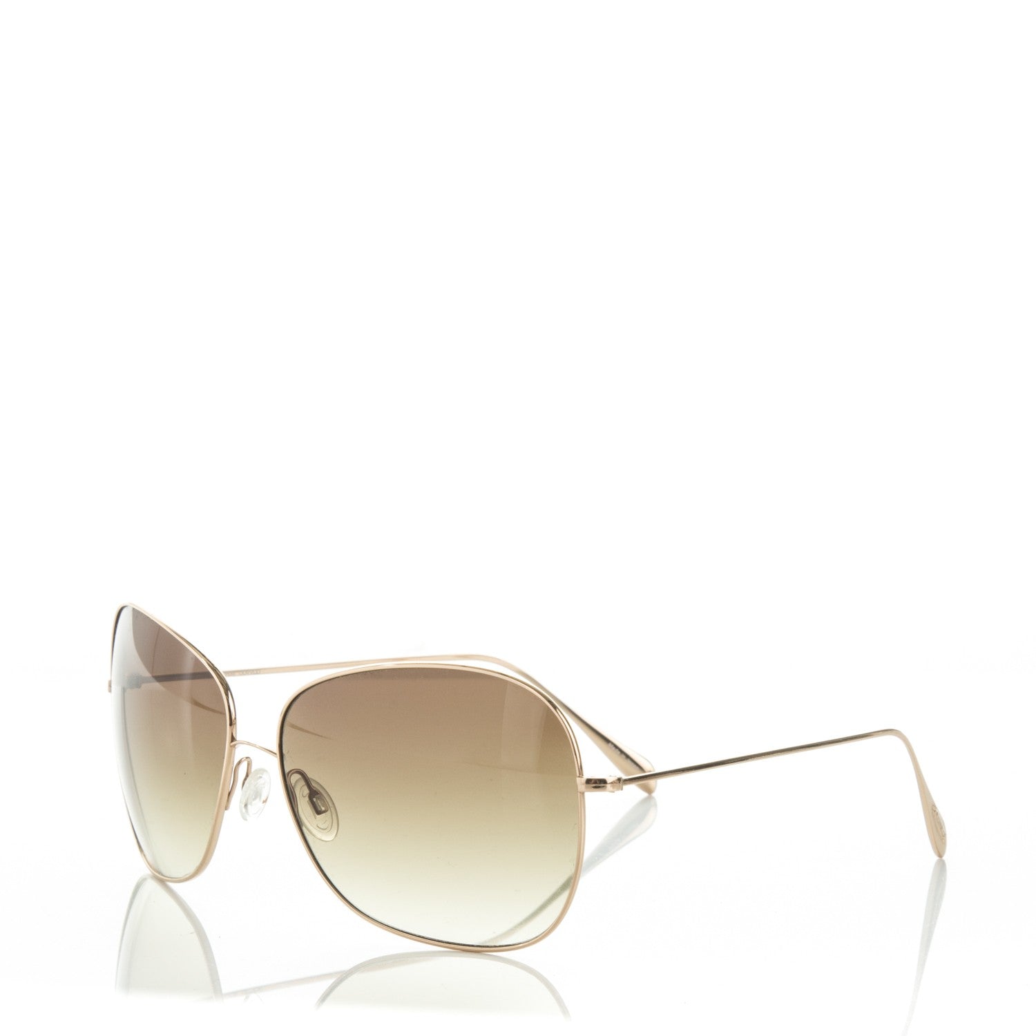 Oliver Peoples Titanium Elsie Aviator Sunglasses Gold 1 of 8