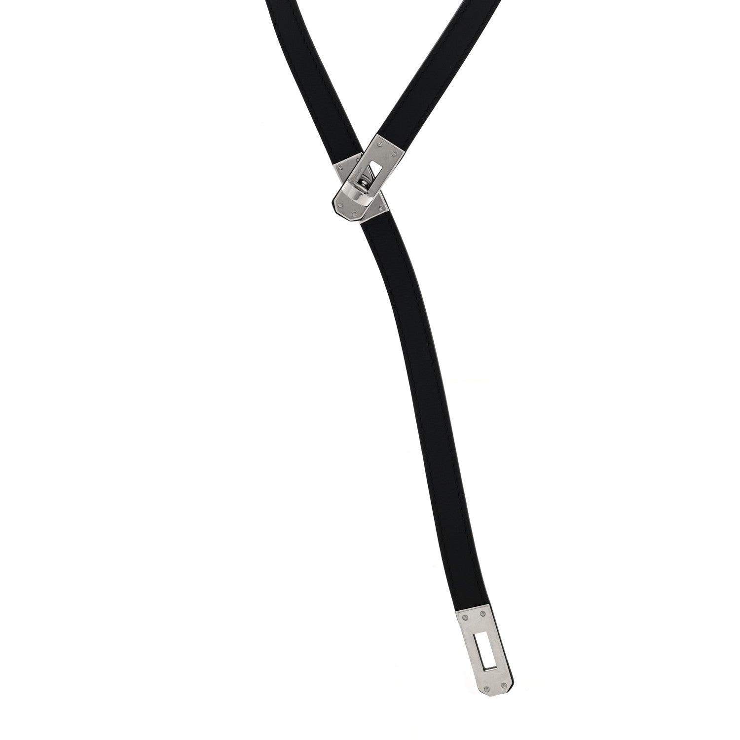 Hermes Swift Kelly Lariat Necklace Black 1 of 6