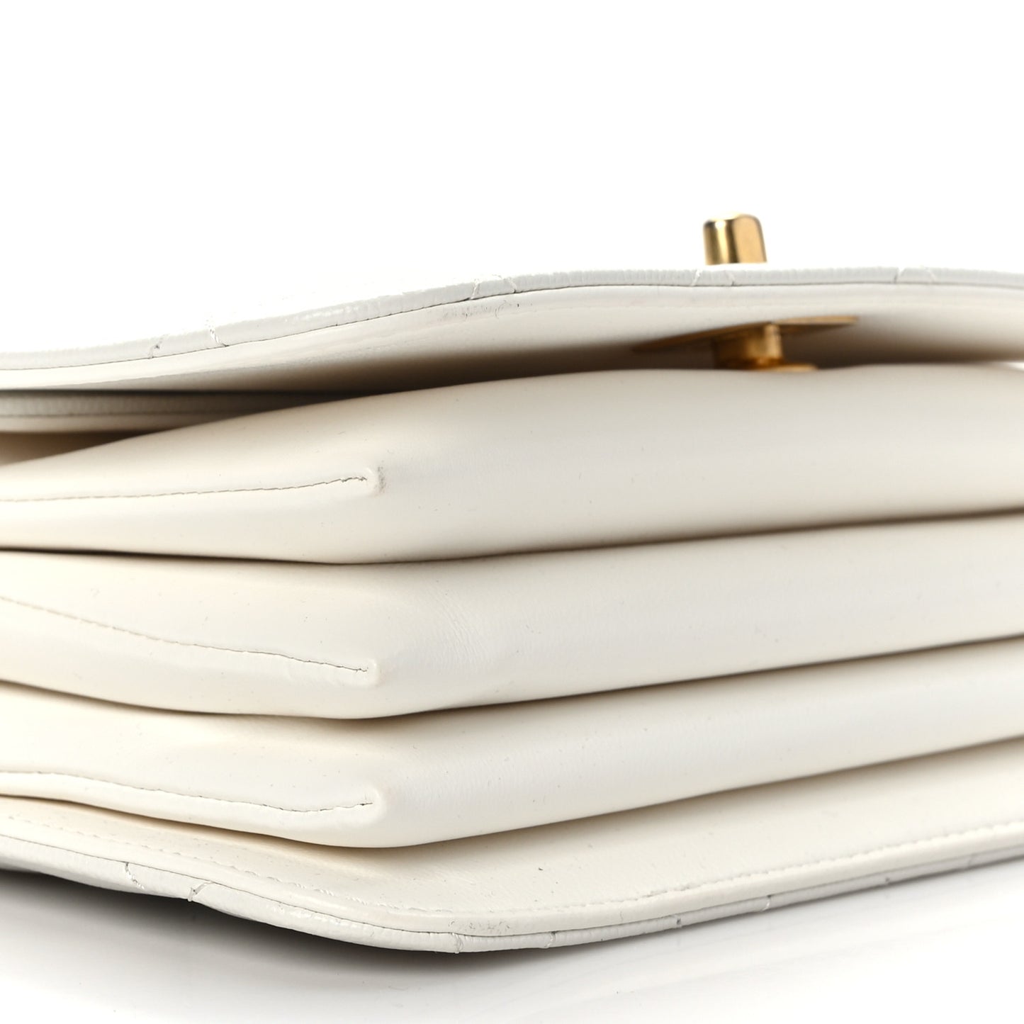 Caviar Quilted Small Top Handle Flap White