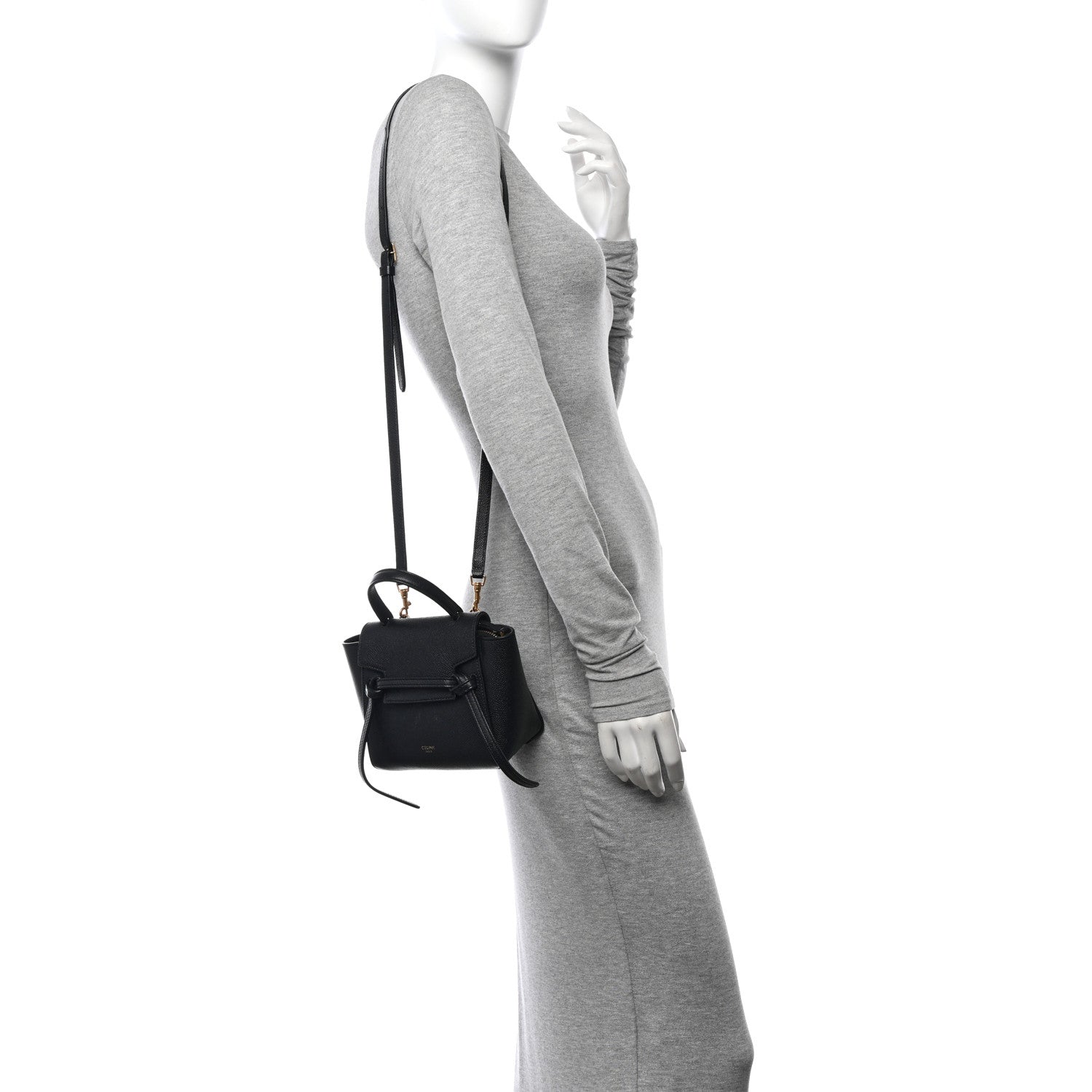 Celine Grained Calfskin Pico Belt Bag Black 2 of 12