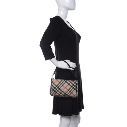 Burberry Wool Check Pochette Beige 2 of 10