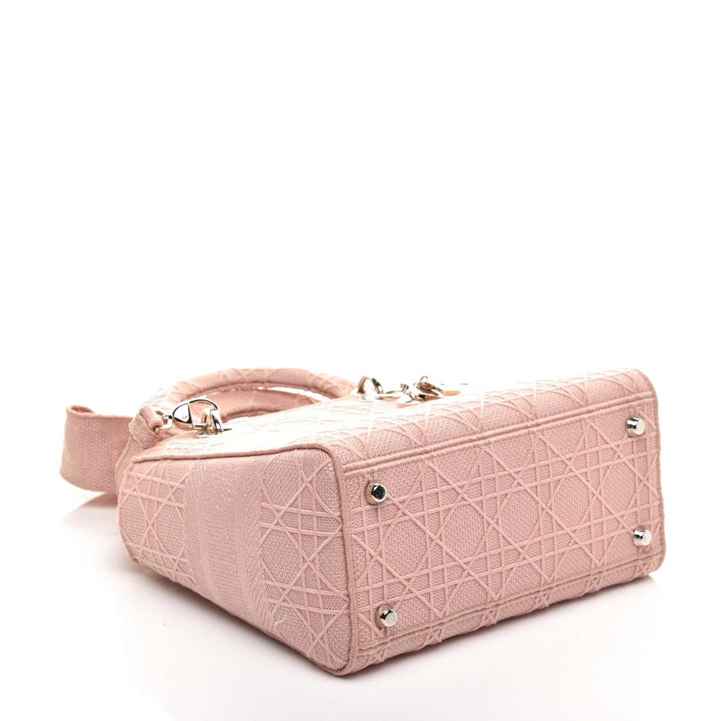 Canvas Embroidered Cannage Medium Lady D-Lite Pink