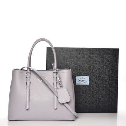 Prada Saffiano Cuir Medium Double Handle Tote Glicine 9 of 9