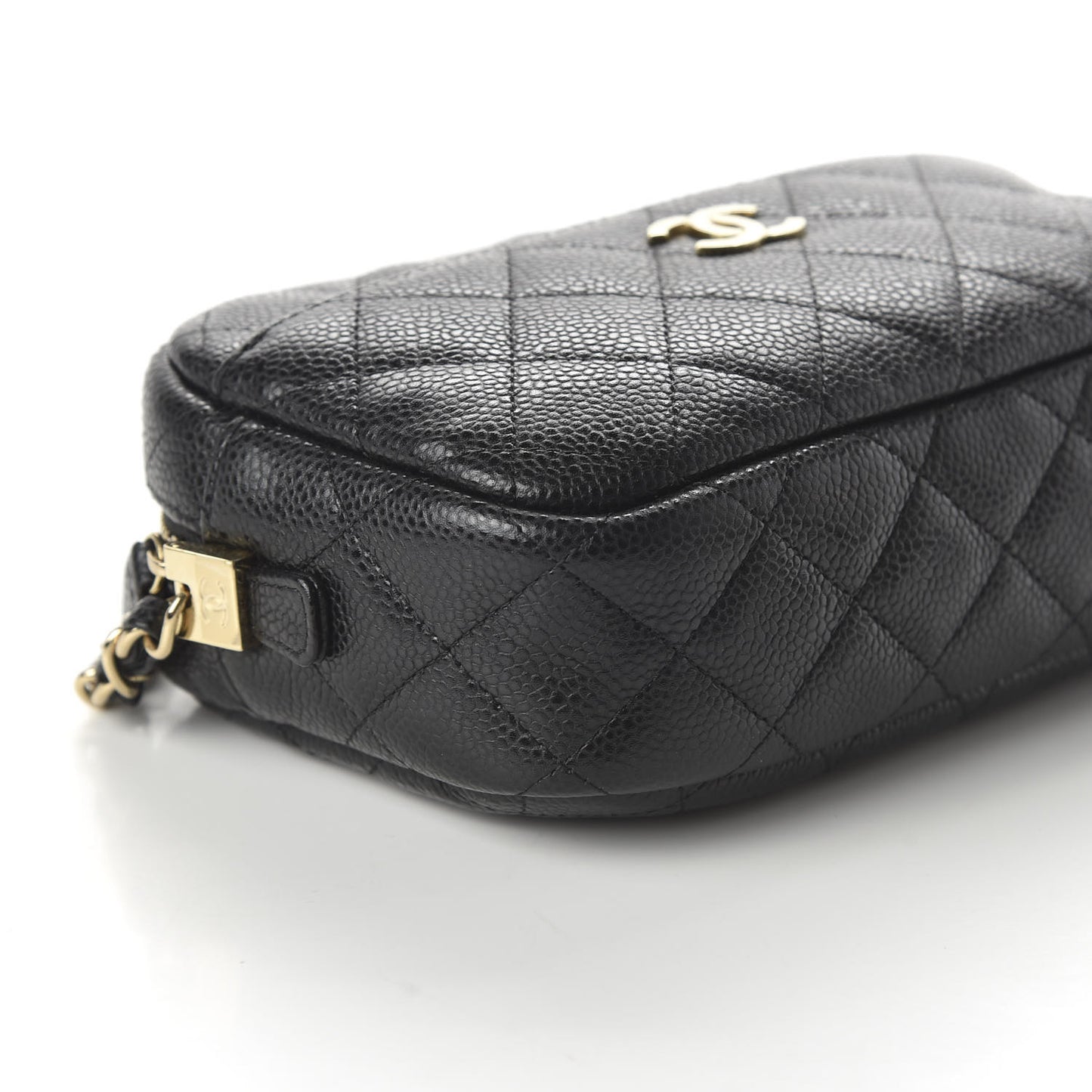 Caviar Quilted Camera Case Black
