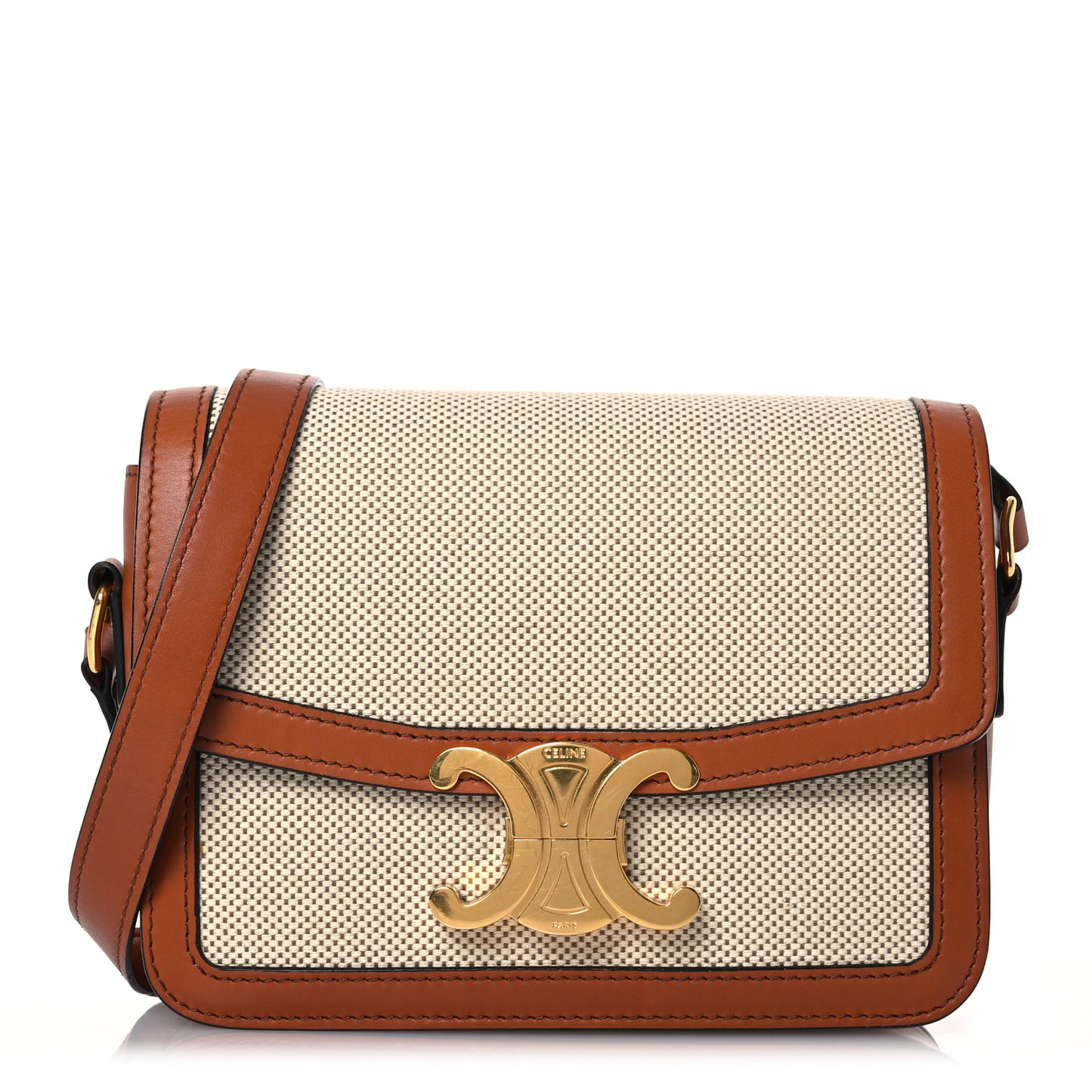Textile Natural Calfskin Teen Triomphe White Tan