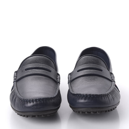 Gucci Nappa Web Mens Kanye Driver Loafers 7.5 Blue 2 of 9