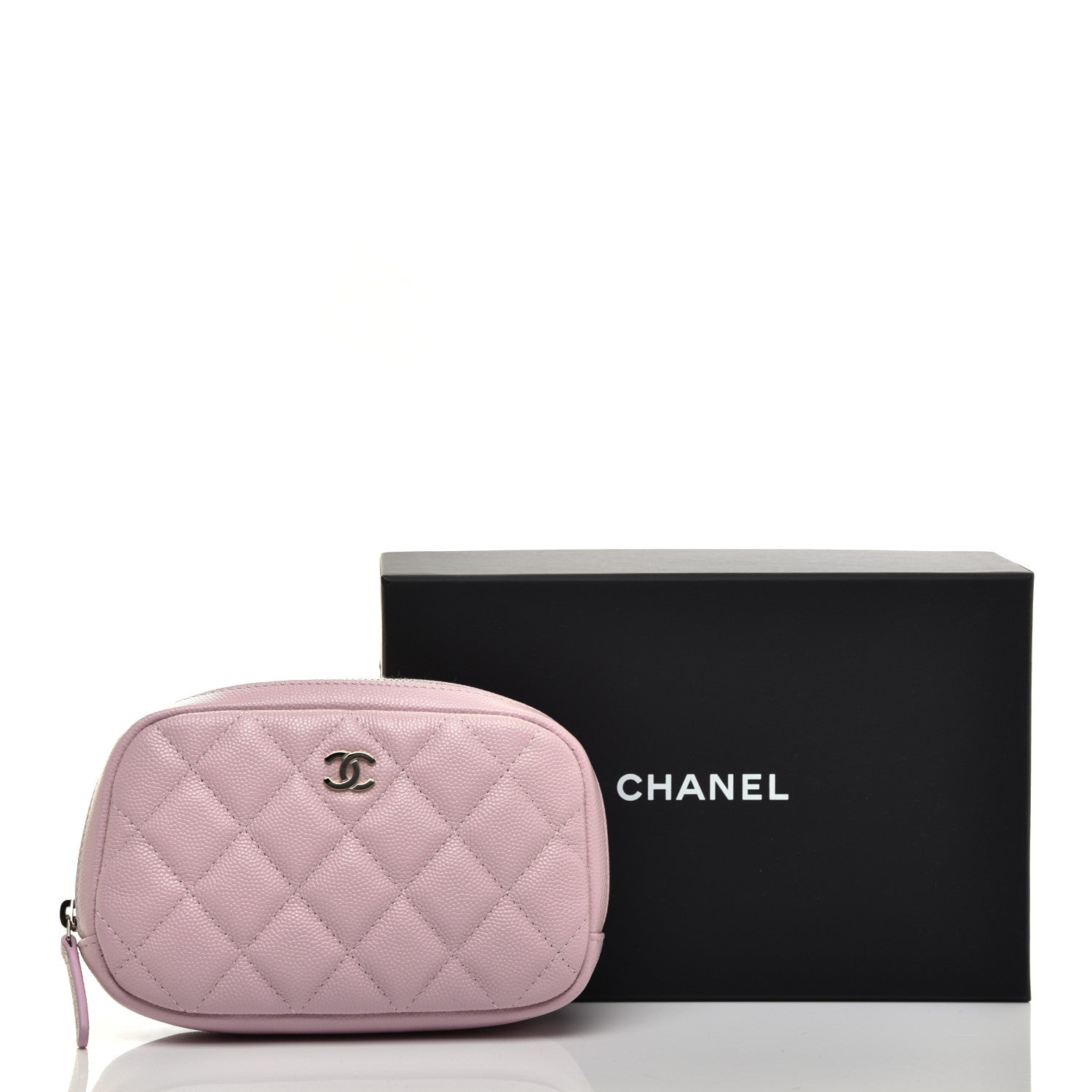 Chanel Caviar Quilted Small Curvy Pouch Cosmetic Case Light Pink 8 of 8