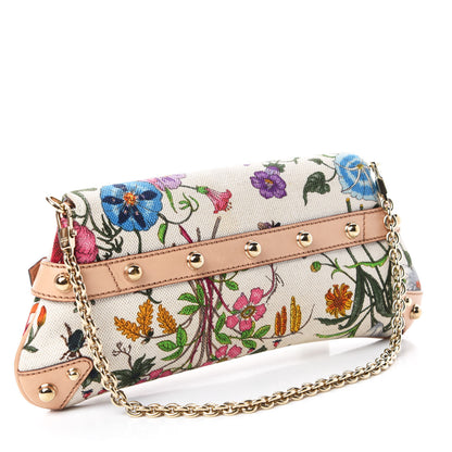 Gucci Canvas Flora Floral Horsebit Clutch 3 of 11