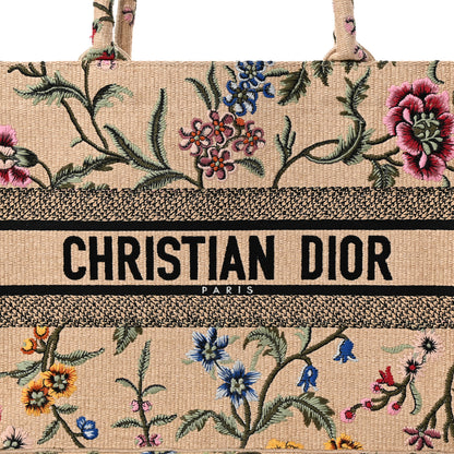 Christian Dior Raffia Embroidered Petites Fleurs Medium Book Tote Natural 8 of 11
