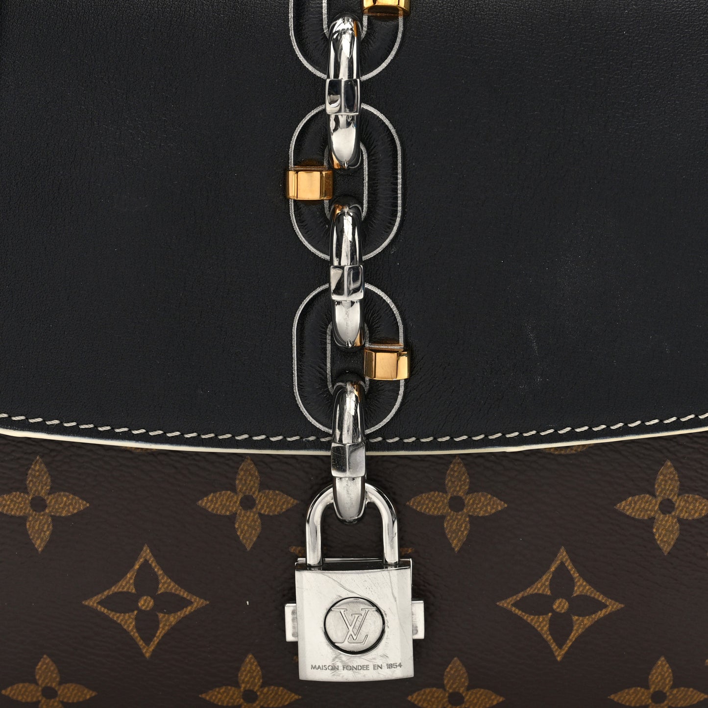 Calfskin Monogram Chain It Bag PM Black