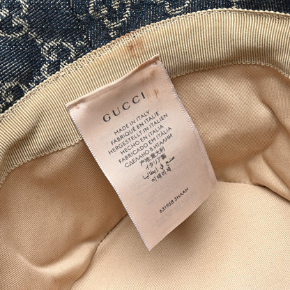 Gucci Denim GG Monogram Brim Hat XL Blue Ivory 8 of 9