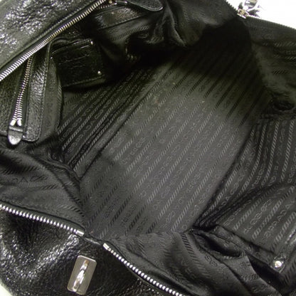 Prada Cervo Lux Chain Shoulder Bag Black 7 of 12