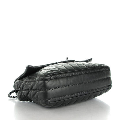 Chanel Lambskin Vertical Stitch Jumbo Single Flap Black 4 of 10