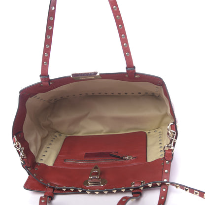 Valentino Garavani Vitello Small Rockstud Tote Rosso Valentino 4 of 14