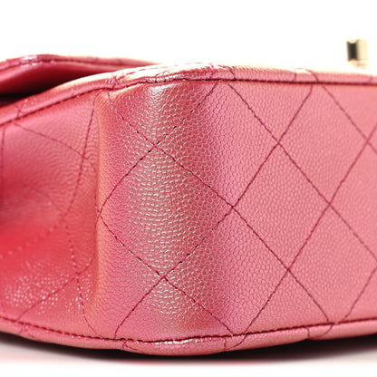 Chanel Iridescent Caviar Quilted Medium Double Flap Dark Pink 10 of 10