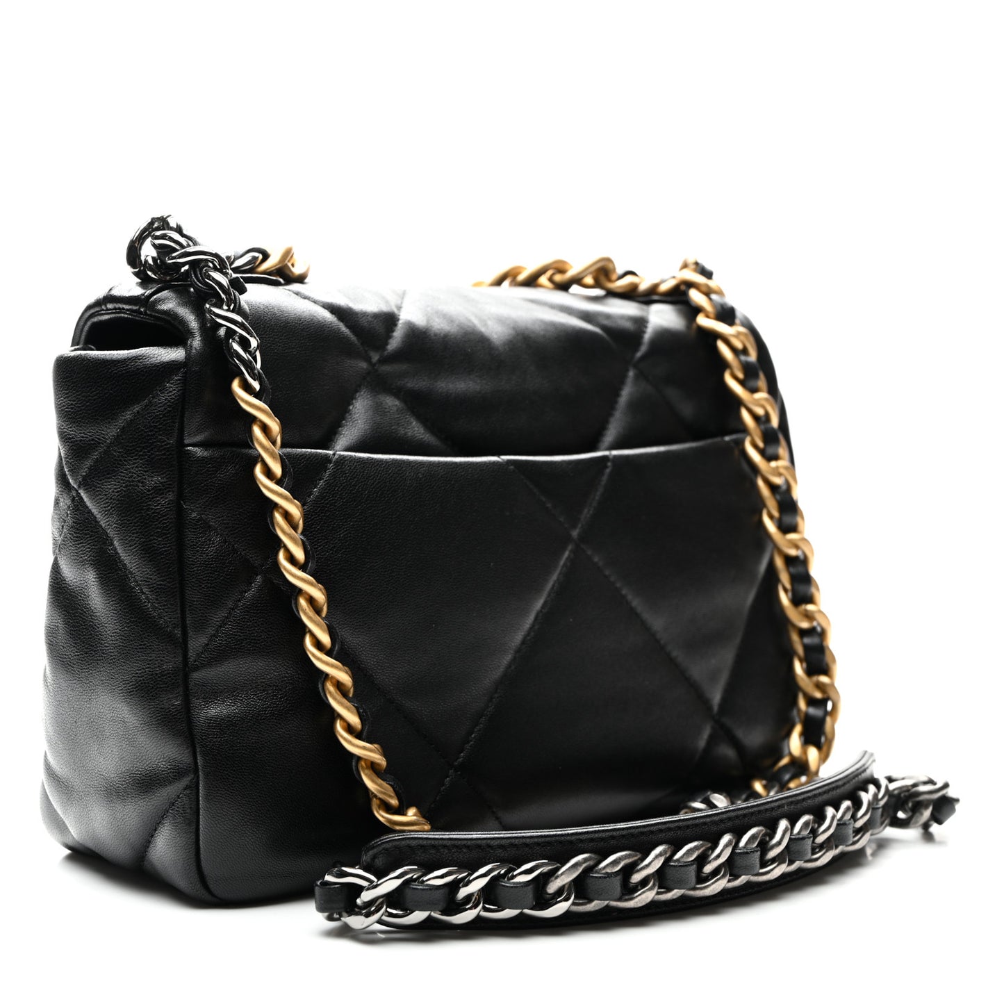 Goatskin Quilted Medium Chanel 19 Flap Black