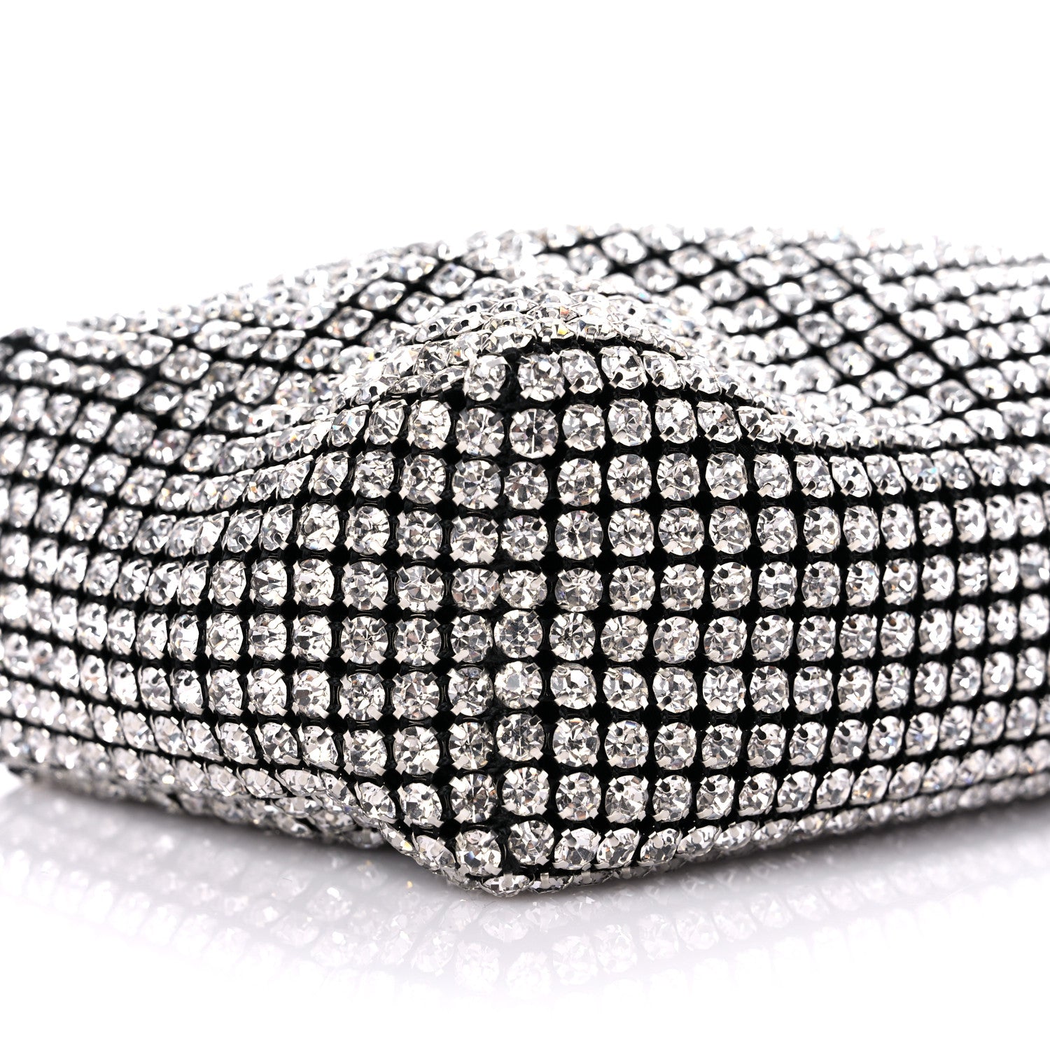 Alexander Wang Mesh Crystal Rhinestone Mini Heiress Pouch Black Silver 9 of 11