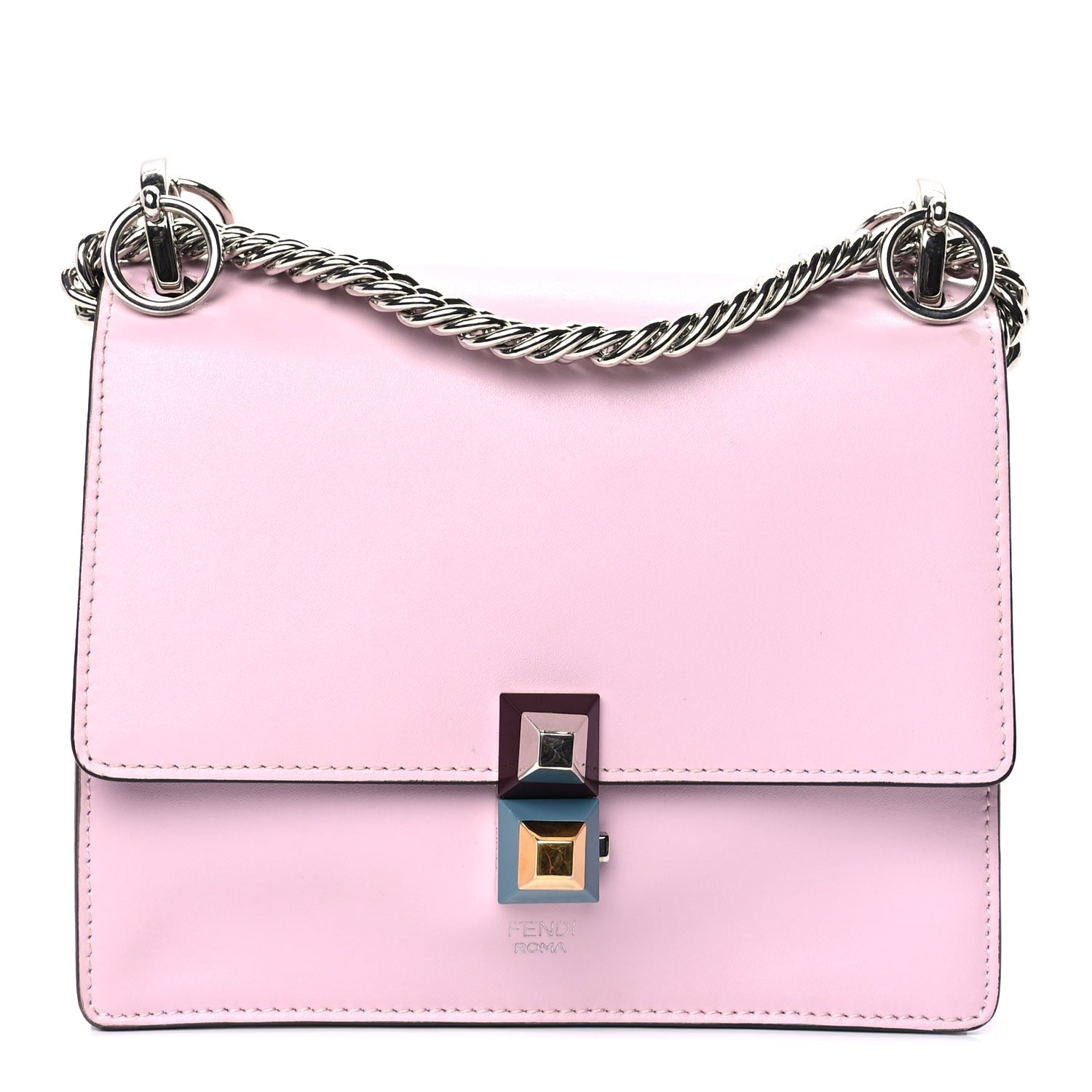 Fendi Vitello Liberty Studded Small Kan I Shoulder Bag   Peonia Multicolor 1 of 8