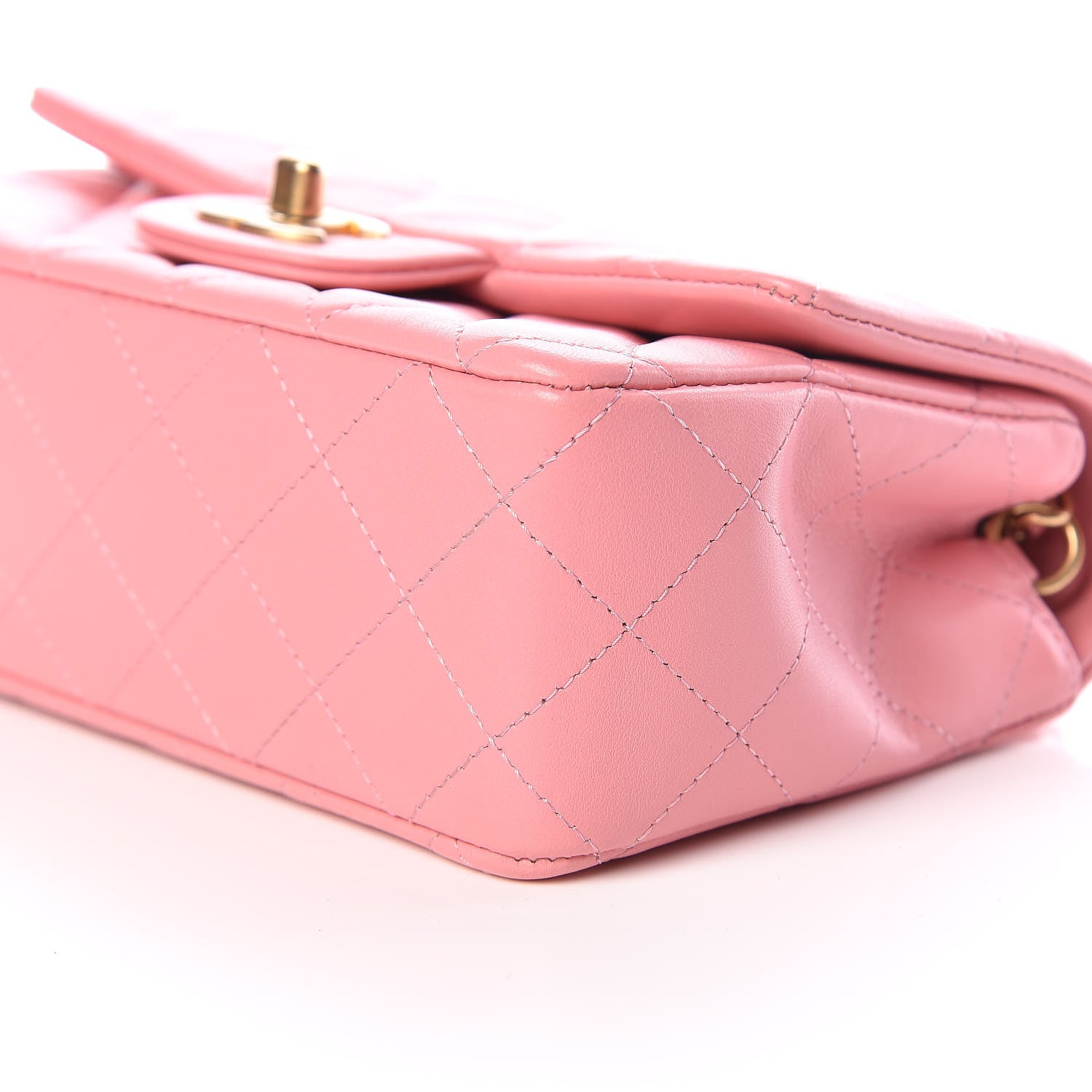 Chanel Lambskin Quilted Mini Rectangular Flap Pink 9 of 10