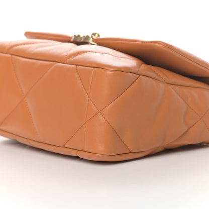 Chanel Lambskin Quilted Medium Chanel 19 Flap Light Brown 10 of 11