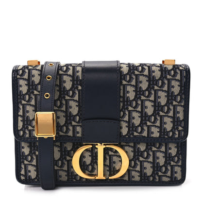 Christian Dior Oblique 30 Montaigne Flap Bag Blue 1 of 9